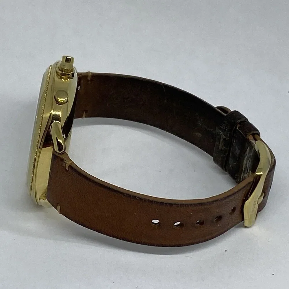 Fossil FTW1201 Women's Brown Leather Analog White Dial Hybrid Smartwatch XX727